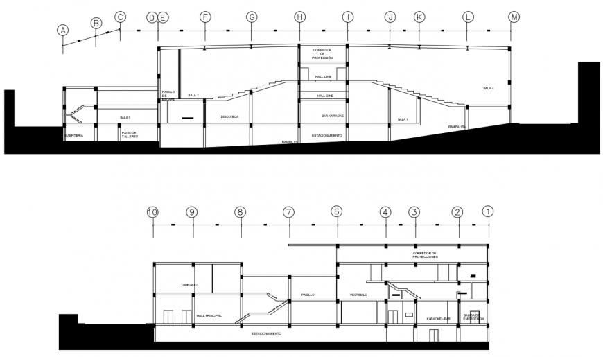 2d cad drawing of shopping mall autocad software