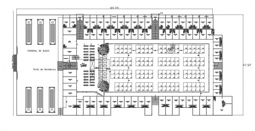 2d cad drawing of shopping mall minimal autocad software