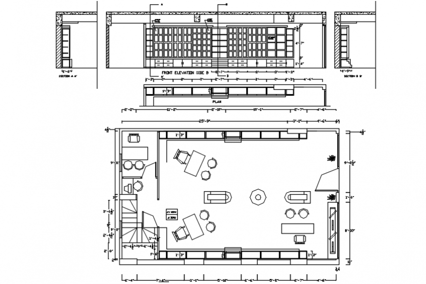 2d cad drawing of showroom AutoCAD software