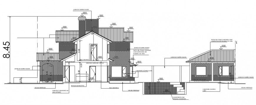 2d cad drawing of single housing plan 2 elevation autocad software