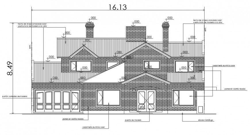 2d cad drawing of single housing plan 2 autocad software