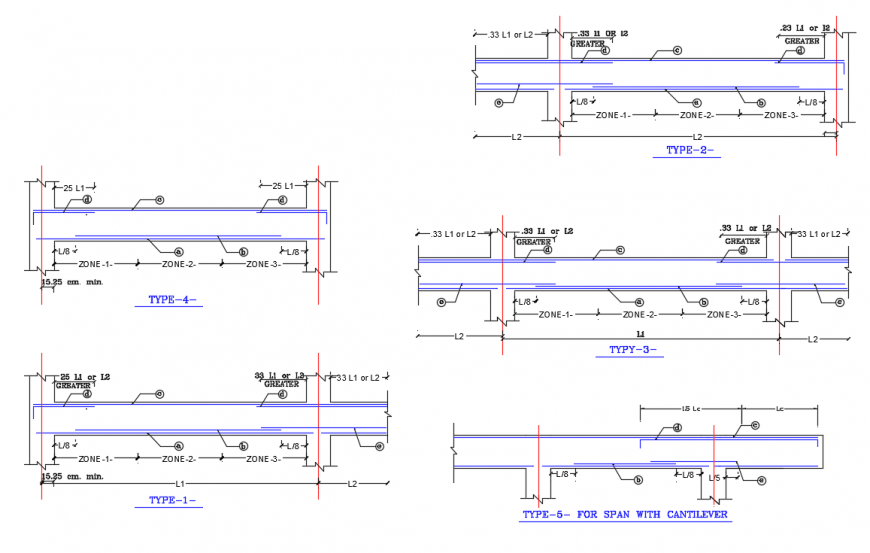 2d cad drawing of span for cantilever autocad software