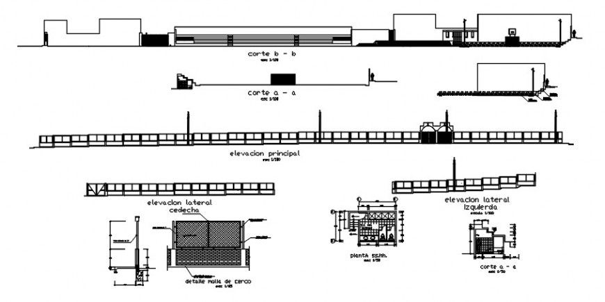 2d cad drawing of sports center auto cad software