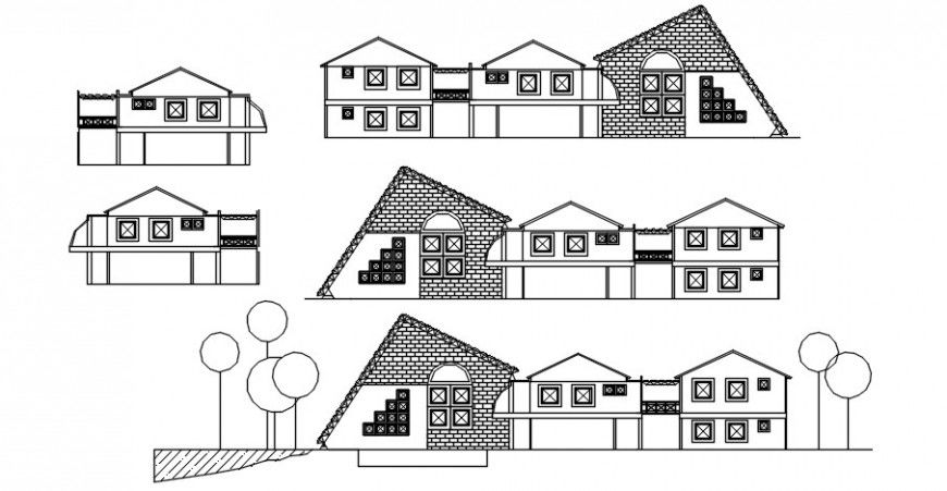 2d cad drawing of sports center elevation auto cad software
