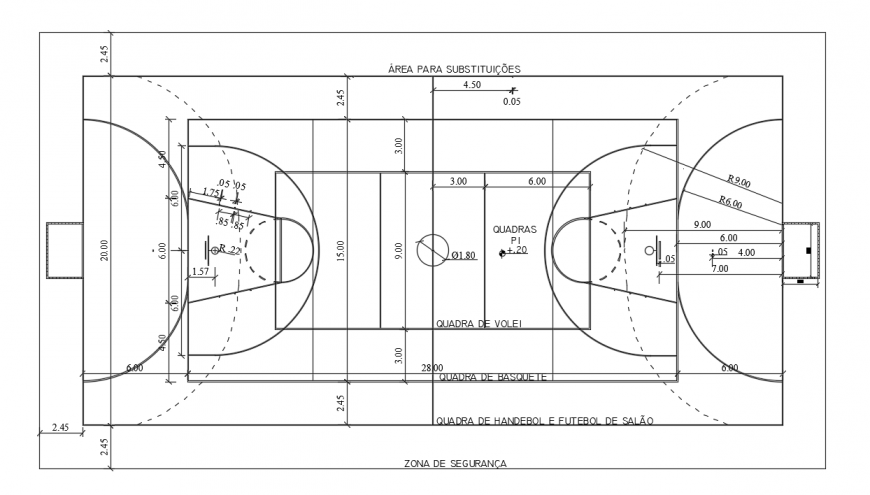 2d cad drawing of sports court auto cad software