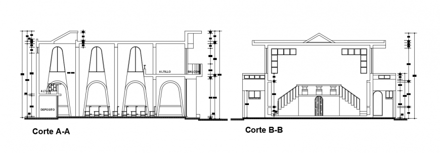 2d cad drawing of staircase elevation 2 autocad software