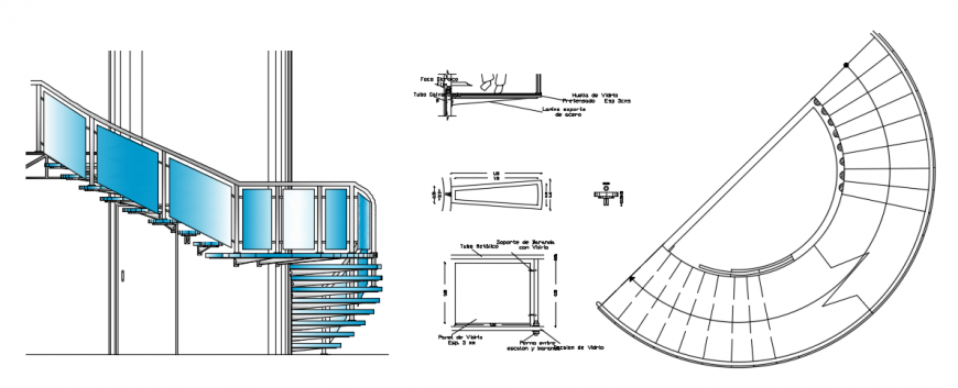 2d cad drawing of staircase elevation 3d auto cad software