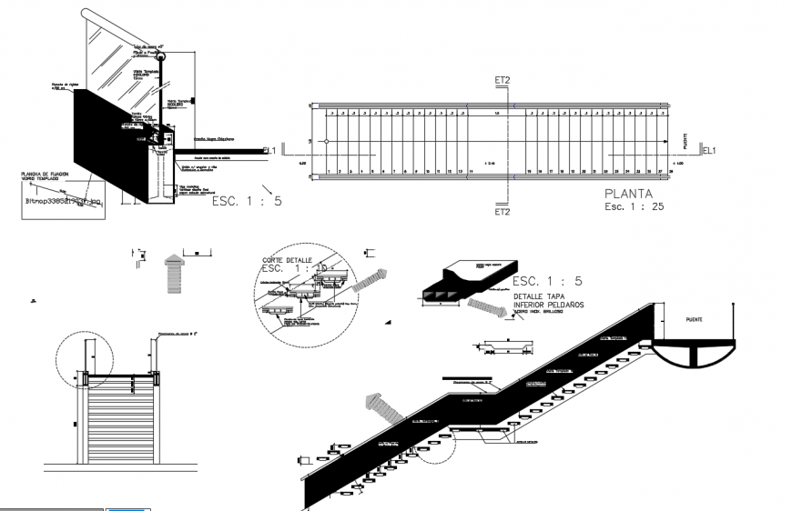 2d cad drawing of staircase escalator auto cad software