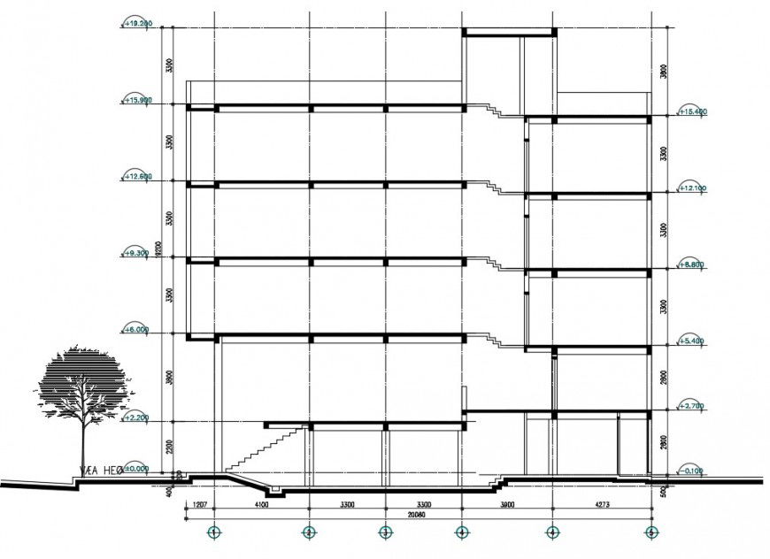 2d cad drawing of staircase floor elevation autocad software