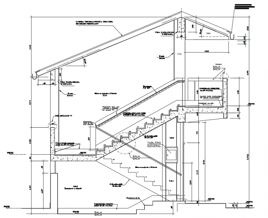 2d cad drawing of staircase general autocad software