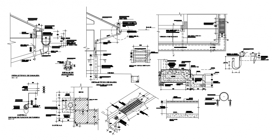2d cad drawing of storm drain detail autocad software