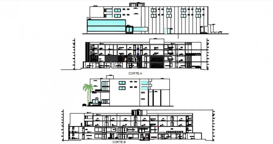 2d cad drawing of strip mall center auto cad software elevation