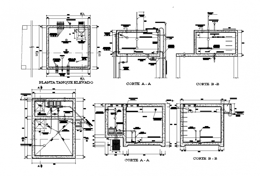 2d cad drawing of tank detailing autocad software