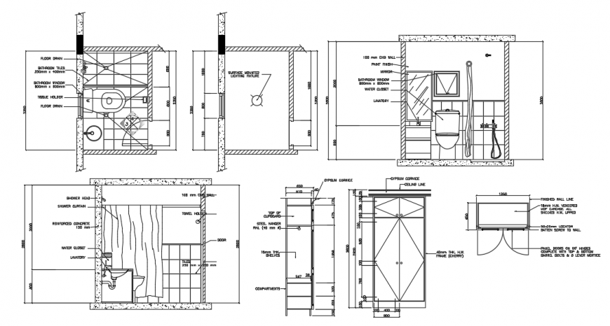 2d cad drawing of the cura bedroom closet and kitchen elevation autocad software