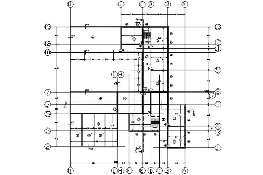 2d cad drawing of the description of the functional area of another floor autocad software