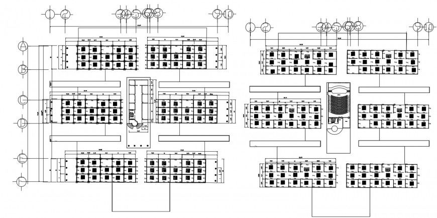 2d cad drawing of the university of design classrooms autocad software