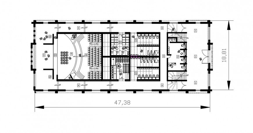 2d cad drawing of theatre club autocad software