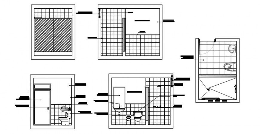 2d cad drawing of toilet area mall center auto cad software