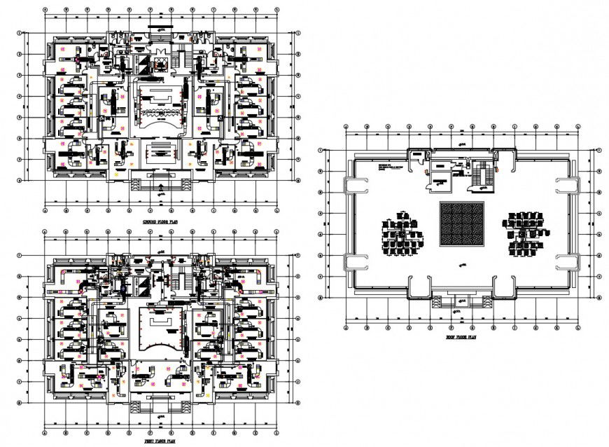 2d cad drawing of top elevation of house apartment flat