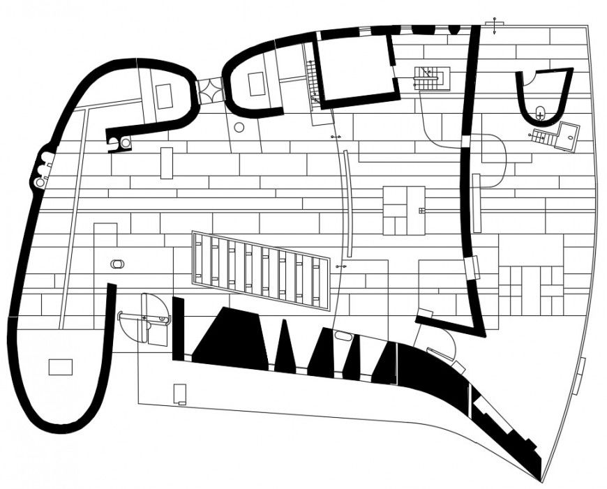 2d cad drawing of top elevation of work office autocad software