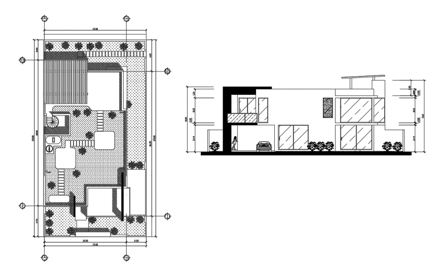 2d cad drawing of top elevation oh home plan autocad software