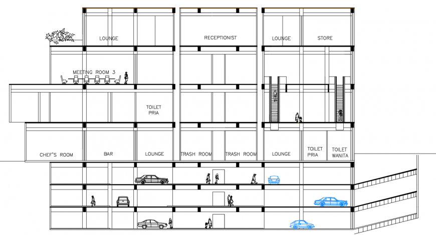 2d cad drawing of tower apartment autocad software