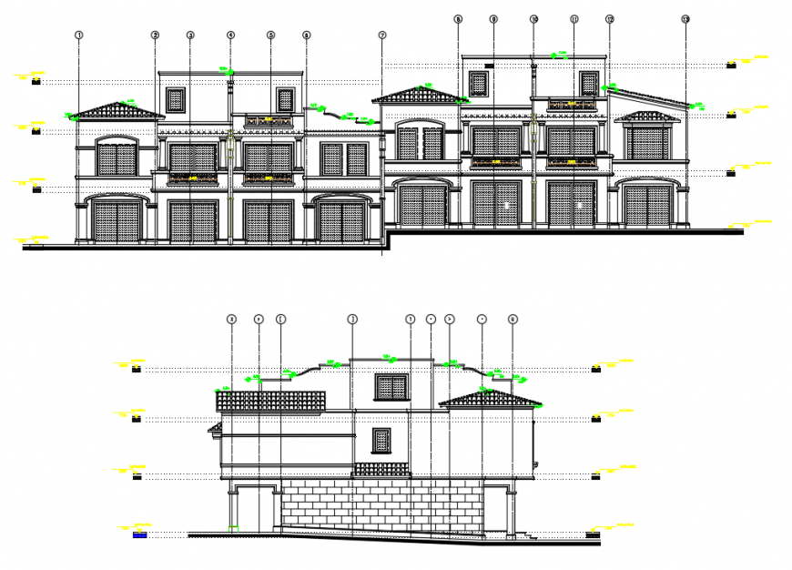 2d cad drawing of townhouse exterior auto cad software