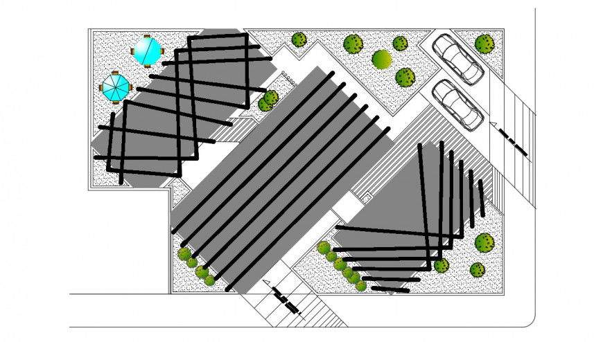 2d cad drawing of training center outer elevation autocad software