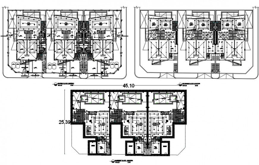 2d cad drawing of two-floor electrical elevation autocad file