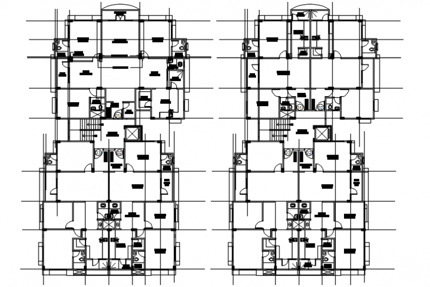 2d cad drawing of two floor plan autocad software