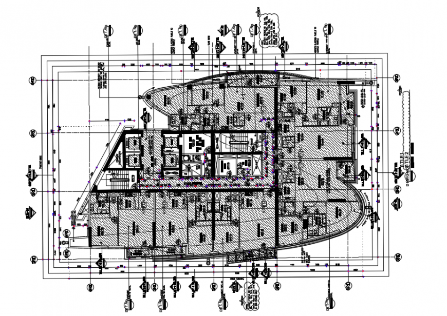 2d cad drawing of typical tower plan 3rd autocad software