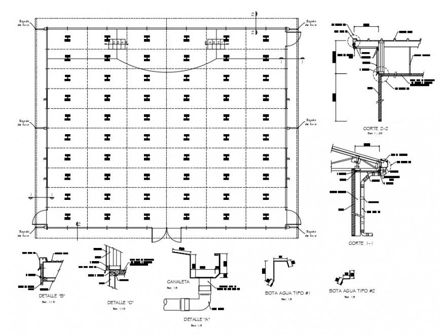 2d cad drawing of upstream channel autocad software