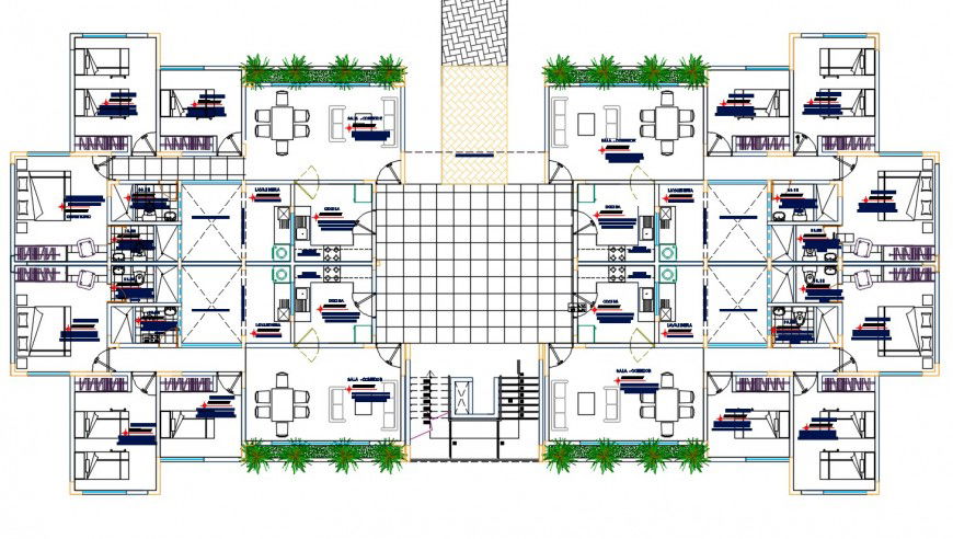 2d cad drawing of urban park apartment auto cad software
