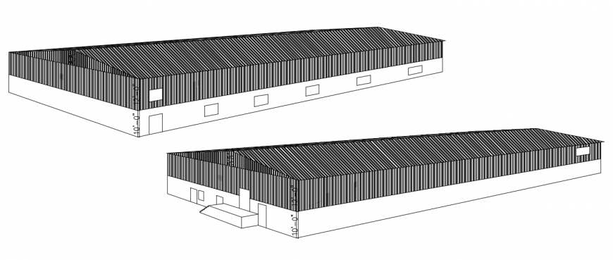 2d cad drawing of warehouse exterior autocad software