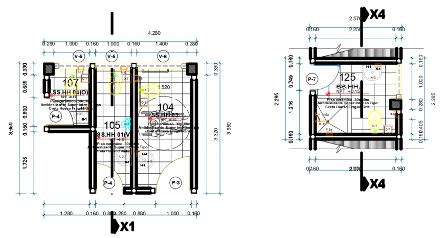 2d cad drawing of washroom autocad software