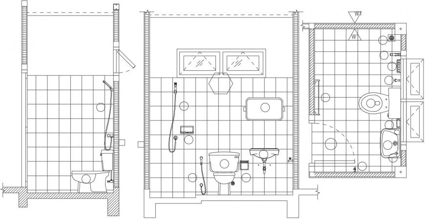 2d cad drawing of washroom detailing Auto Cad software