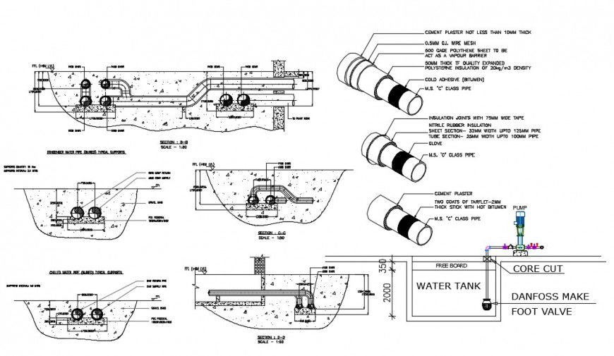 2d cad drawing of water tank elevation autocad software