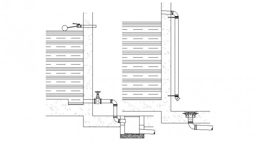 2d cad drawing of water tap connection auto cad software