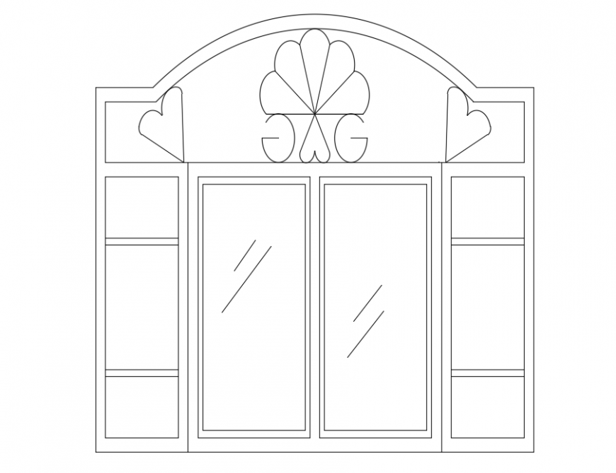 2d cad drawing of well-designed door auto cad software