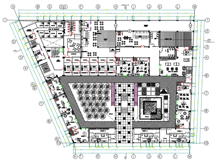 2d cad drawing of work station shopping mall autocad software