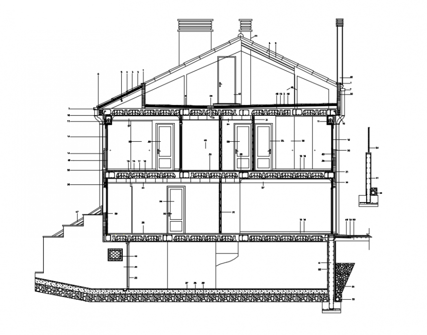 2d cad drawing of workplace section autocad software