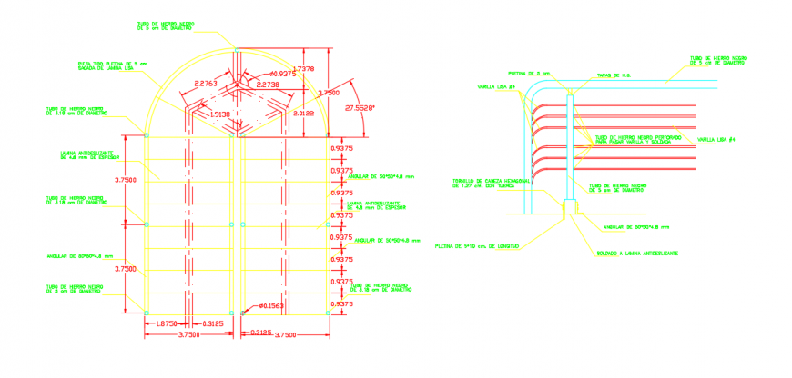 2d cad drawing of Zapata ladder autocad software