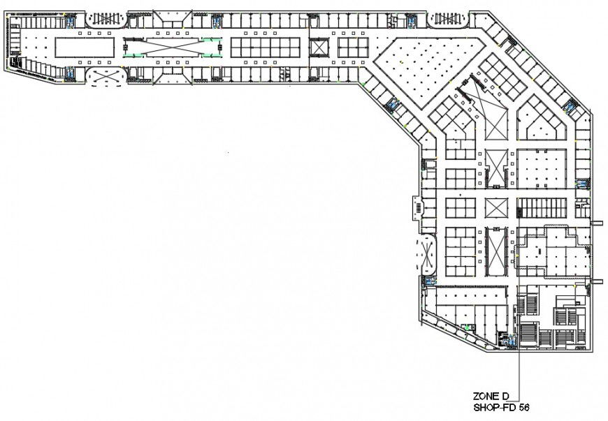 2d cad drawing of zone area autocad software