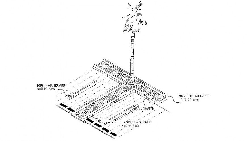 2d cad drawing or road route trees auto cad software