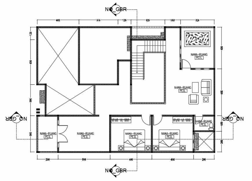 2d cad drawing PHDM house top elevation autocad software