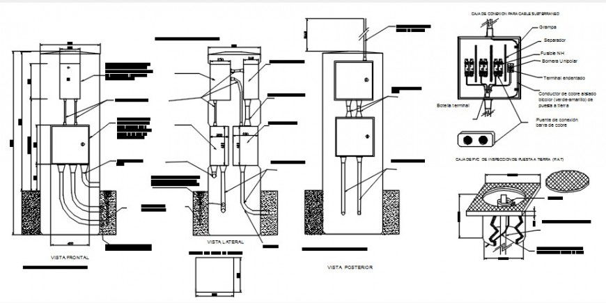 2d CAD Drawings detail of electrical blocks dwg file