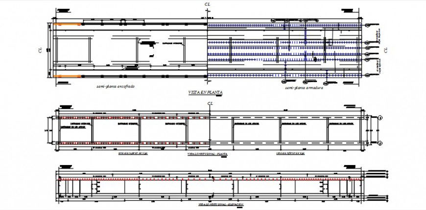 2d CAD drawings details of bridge structural blocks dwg file