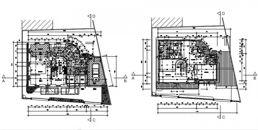 2d CAD drawings details of house construction plan dwg file