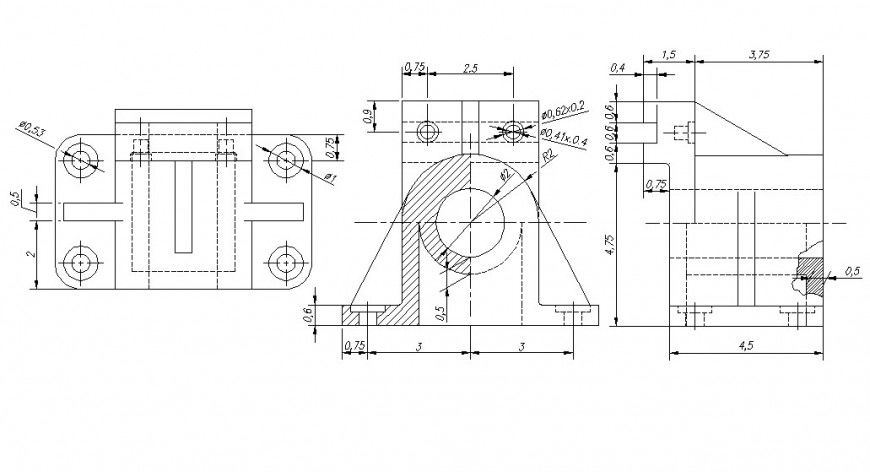 2d CAD drawings details of mechanical blocks autocad software file