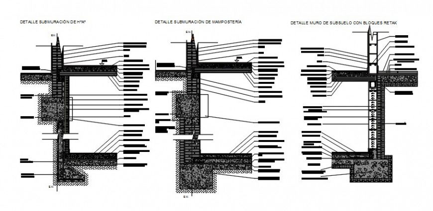 2d CAD drawings details of RCC structural blocks dwg file